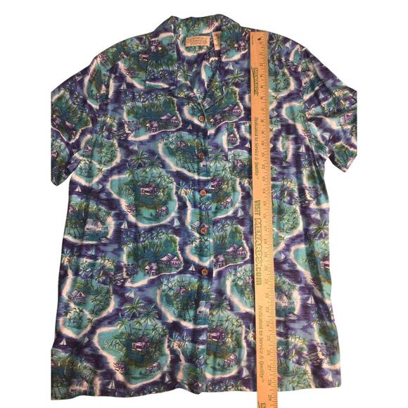 St. John's Bay Women's Size L Summer Tropical Hawaiin Button Shirt - Picture 8 of 8